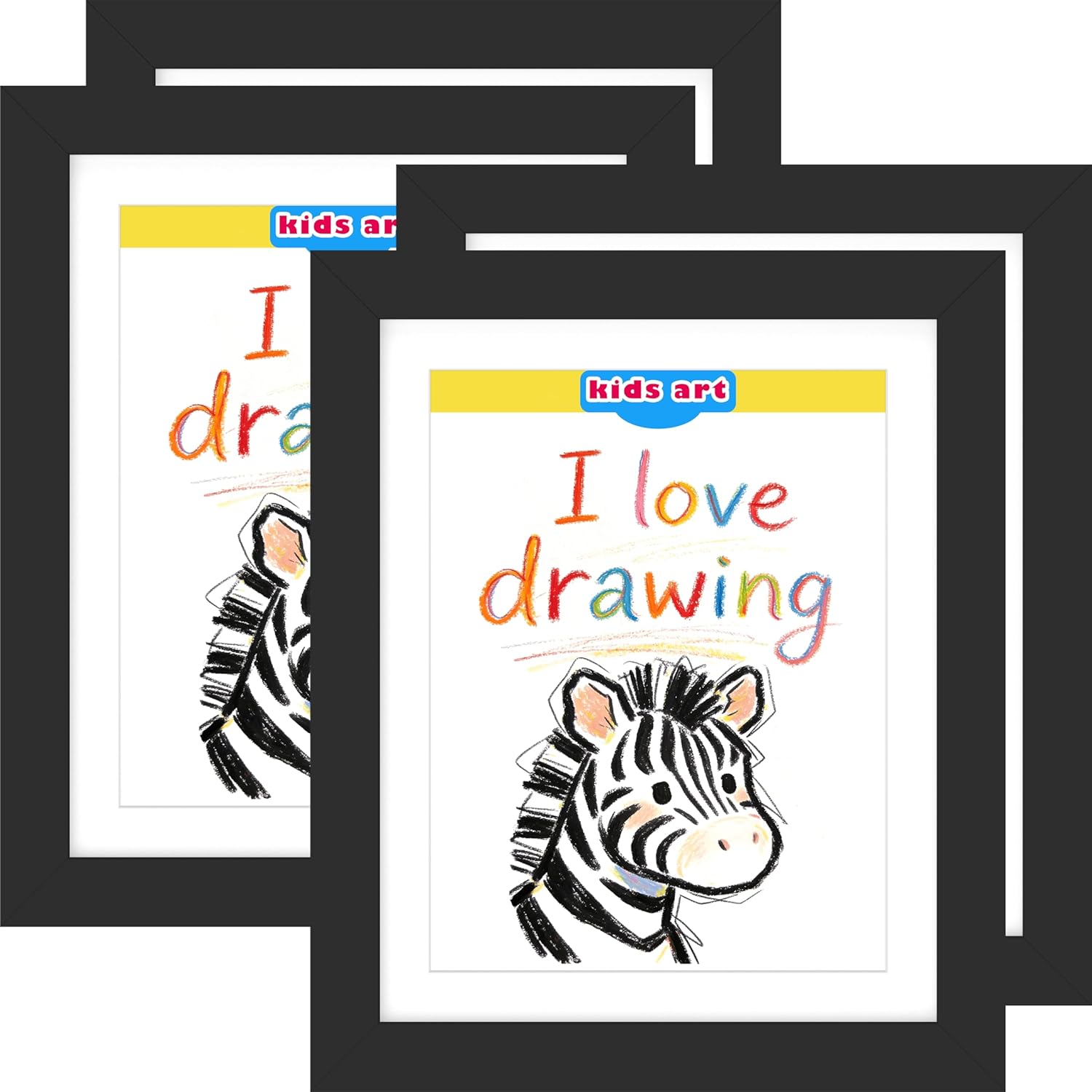 FrameWorks 4-Pack 10x12.5 White Wooden Kids Art Frame with Magnetic Door – Display for 3D Artwork, Photos, Crafts – Gallery Style Edges Wall Decor for Home, Playroom, Easy Access Frame for Creativity