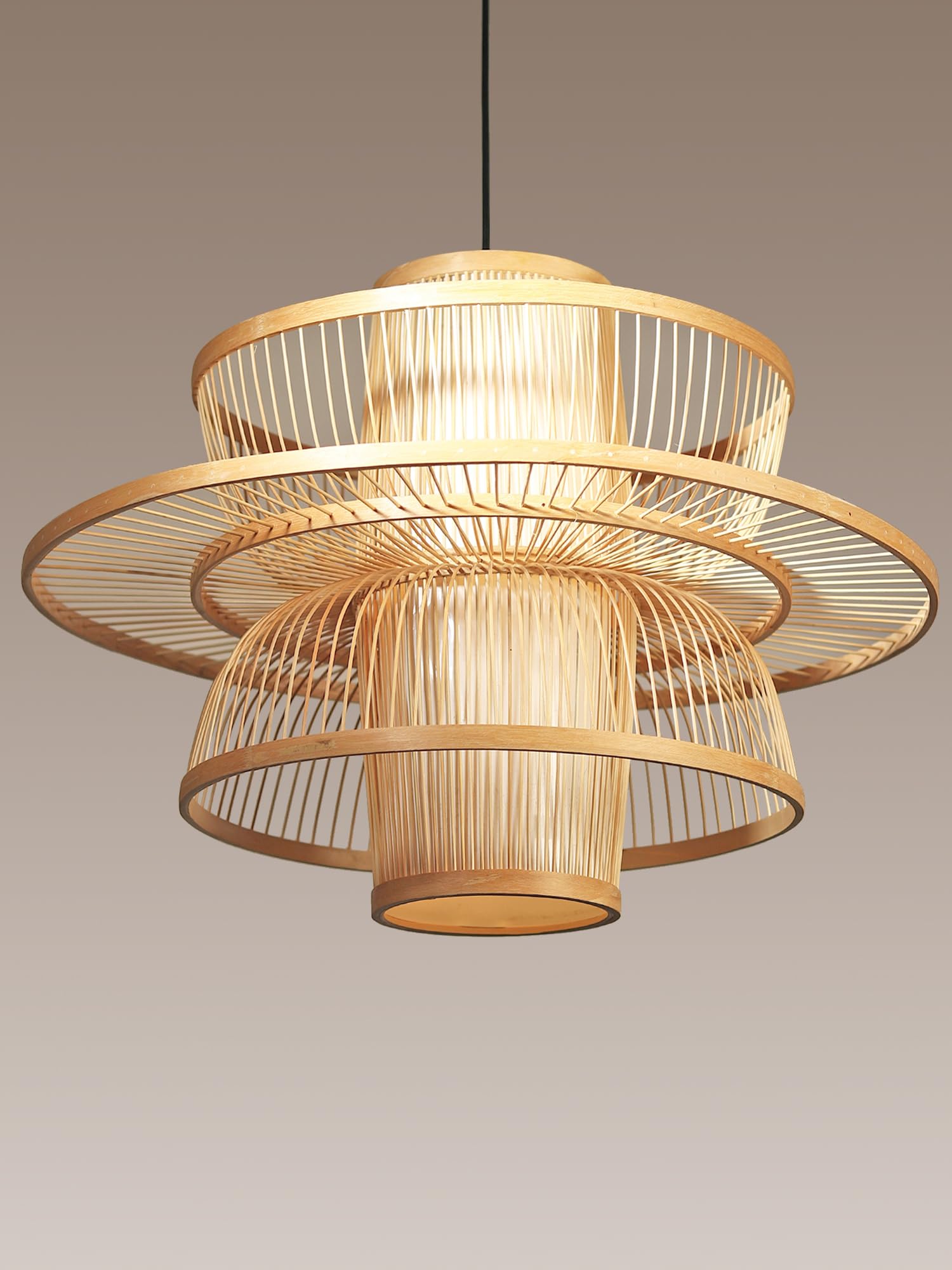 Habere India-All the Cultures Fabricating India Bamboo Lamps | Bamboo Pendant Lamp | Pendant Lamps | Bamboo Lamps for Cafe | Rattan Ceiling Lamps | Bamboo Hanging Lampshade (Design 01) (B0CPSLHM14) Amazon Price History, Amazon Price Tracker