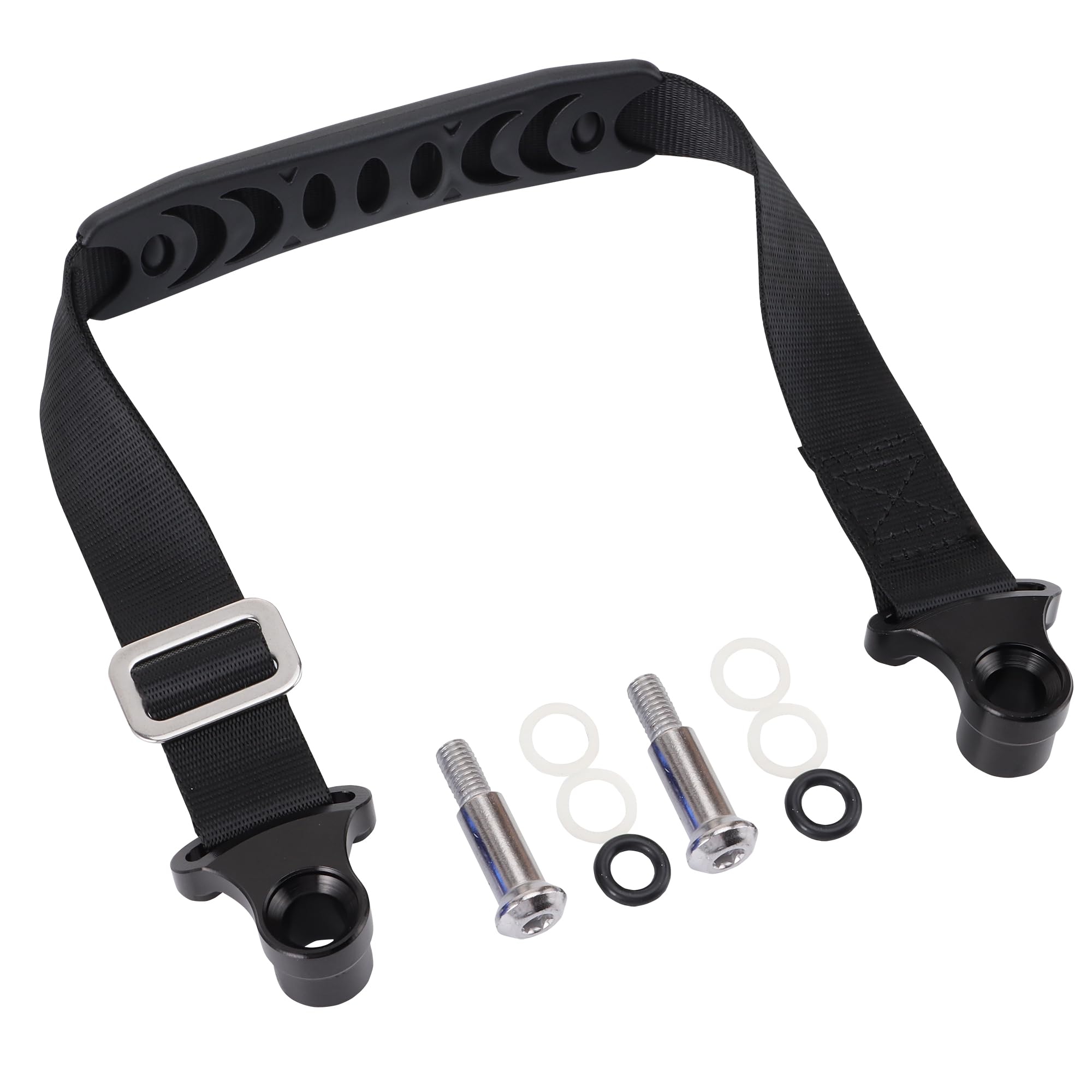 WOOSTAR Front Adjustable Tugger Strap For Dirt Bikes - Fits CRF, YZF, Suzuki RMZ, KXF, Kayo & More (Black)