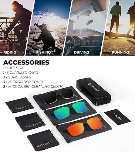 Miniatura 153 de Kaliyadi - Lentes de sol polarizados para hombre, ligeros, con protección ultravioleta, para conducir, pescar y jugar golf