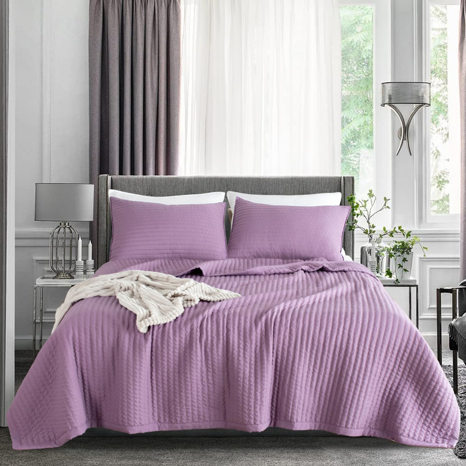 KASENTEX Quilt Mini SetStone WashedSuper Soft Bedspread
