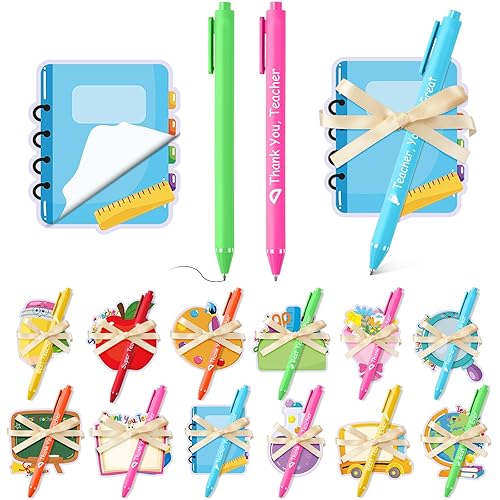 24 Sets Teacher Sticky Notes and Pens Set Teacher Appreciation