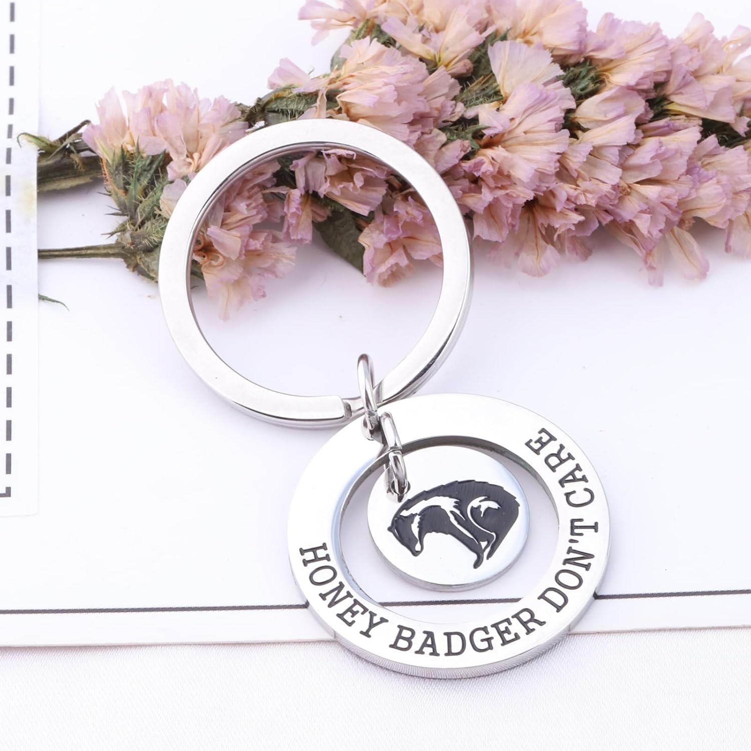 OKEYCH Honey Badger Lovers Gift Honey Badger Keychain Who Loves HoneyBadgers Jewelry Animal Lover G-ift Zookeeper Merch