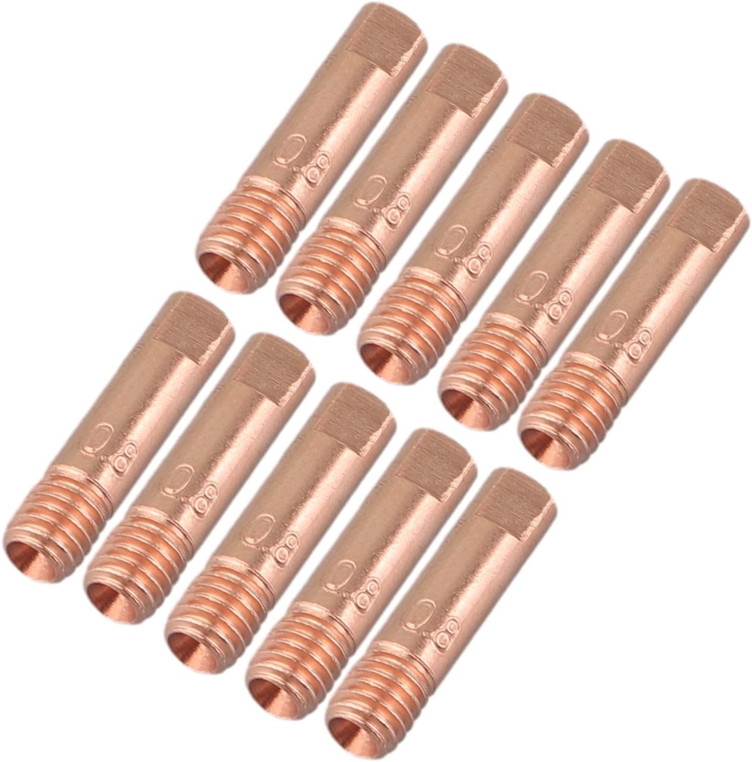 10Pcs M6 Welding Torch Nozzle Set for MIG/MAG MB-15AK, 0.8mm .0mm .2mm Gas Tips Holder, Copper Nozzles (Pack of 10)(0.8mm)