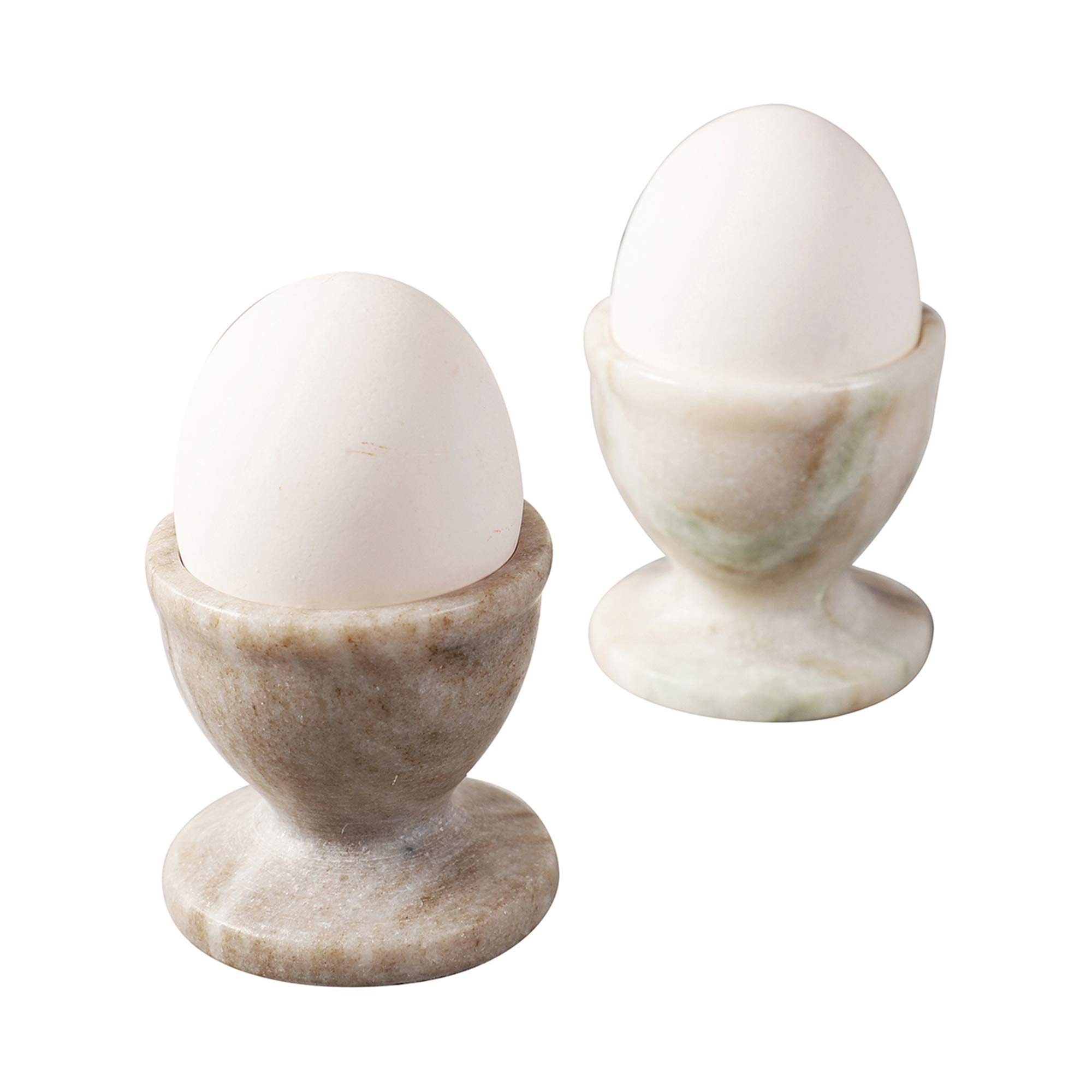 NikkisPride Marble Beige Handmade Egg Cups Egg Keeper Egg Holder Set of 2