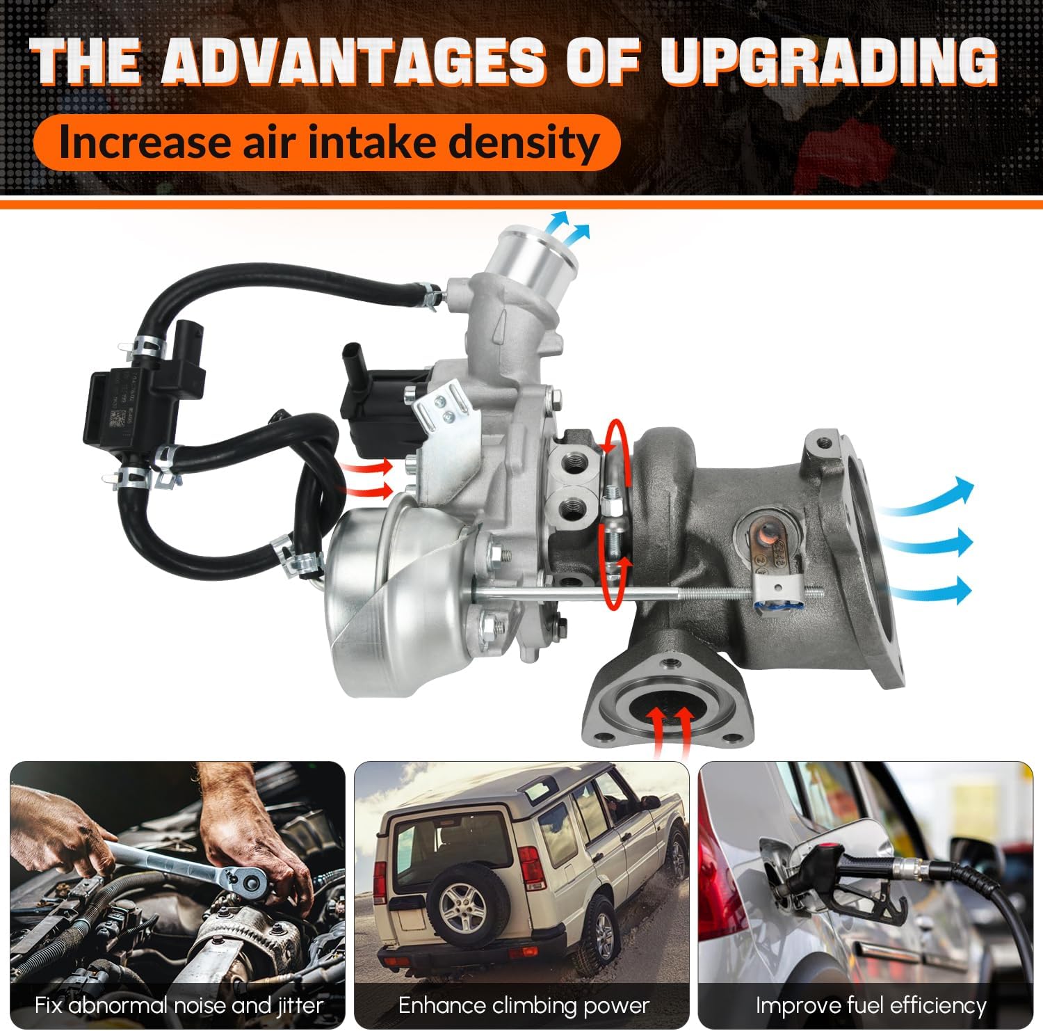 PTNHZ Turbocharger W/Gasket Kit Compatible With 2013-2016 Ford Models Escape, 2013-2014 Fusion, 2014-2019 Fiesta, 2014-2016 Transit Connect 1.6L, Repalces 54399700144 CJ5G6K682DA