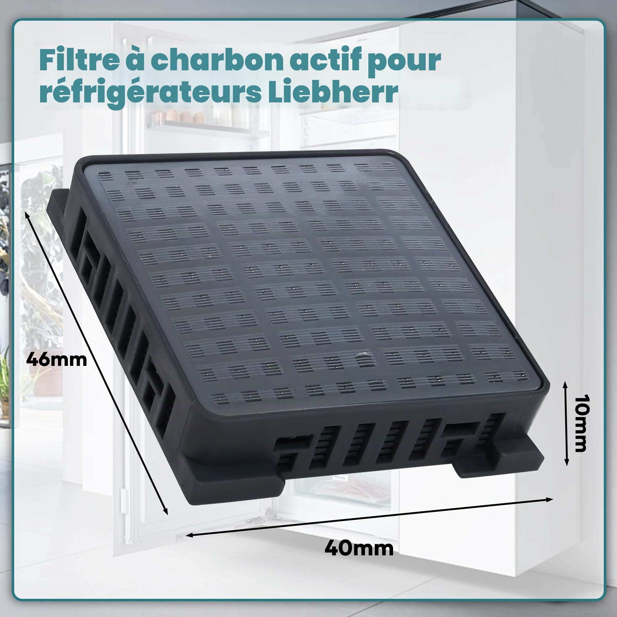 Lot de 4 filtres à charbon actif pour réfrigérateurs Liebherr 9096989 9882460 9882429 988246000 Fresh Air pour réfrigérateurs Liebherr 7440021-00