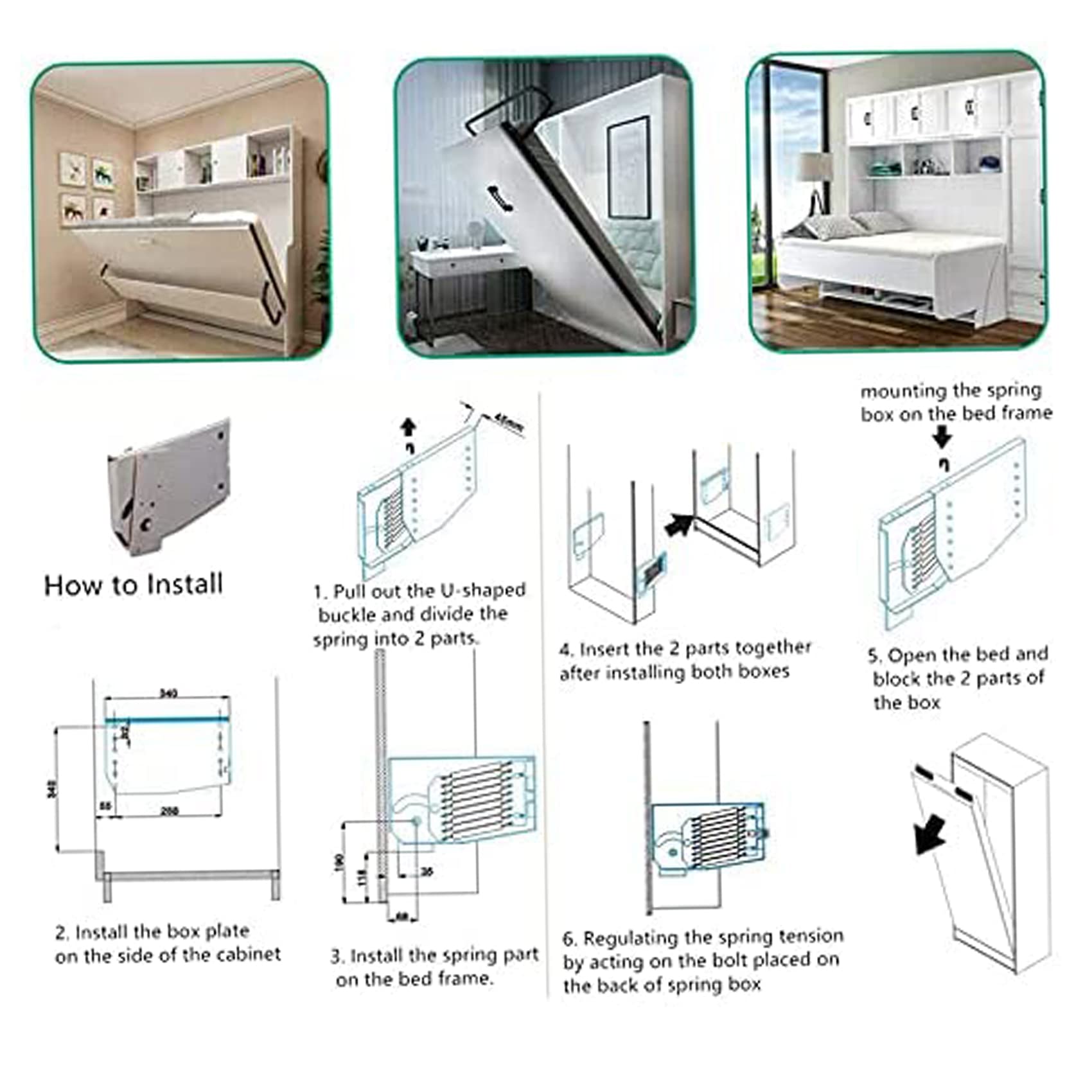 Amazon｜DIYマーフィーウォールベッドスプリングメカニズムハード