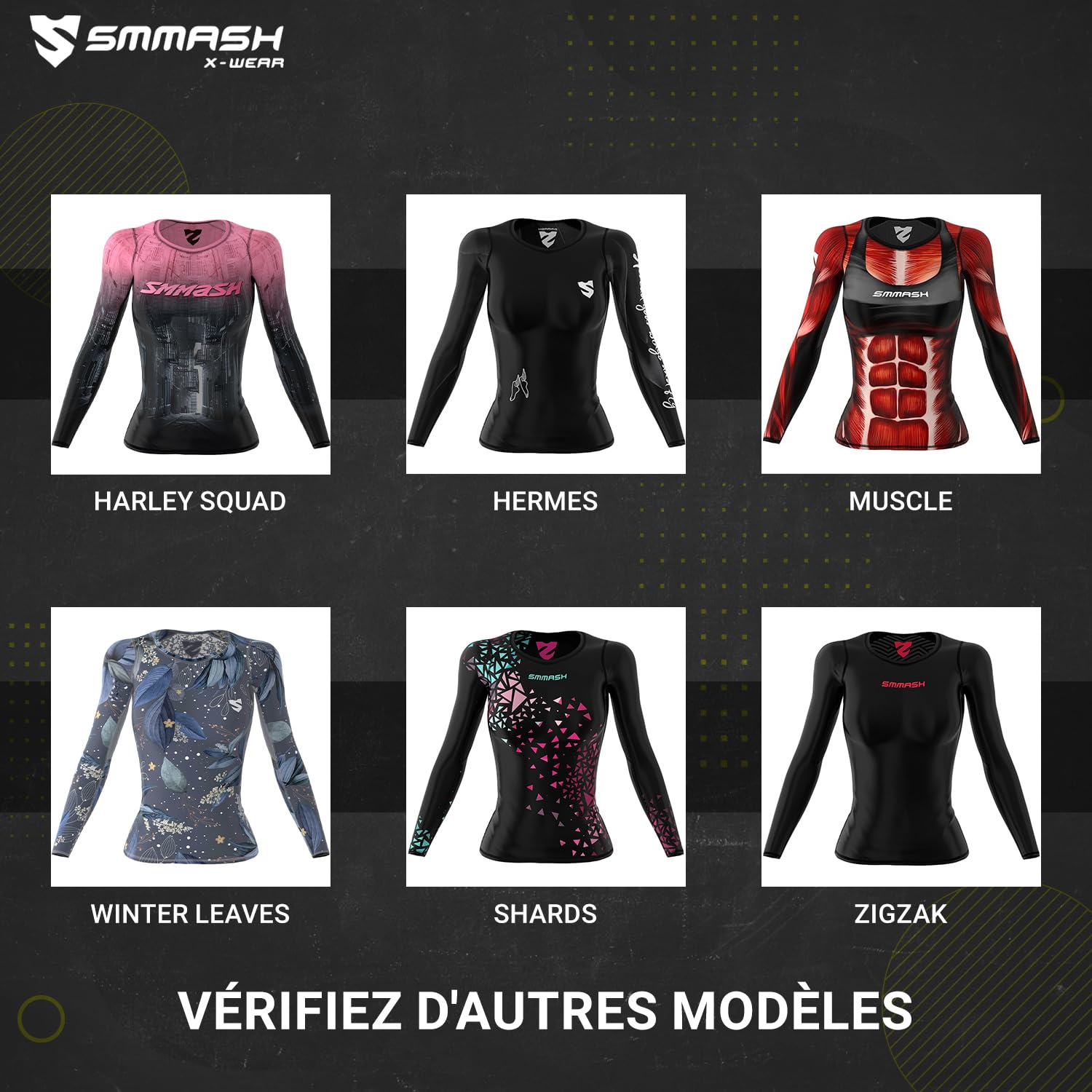 SMMASH Haut De Sport pour Femme Manche Longue T Shirt De Compression Running Yoga Fitness Sportswear Respirant Séchage Rapide Vêtements Matériau Antibactérien Fitness Gym