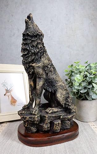 Miniatura 8 de Ebros Gift Estatua de busto de lobo de espíritu aullador de luna llena de 10.5 pulgadas de alto, con diseño de lobo en museo, estilo galería, base