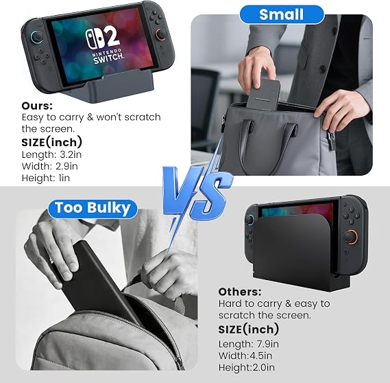Portable TV Docking Station Compatible with Switch 2/1