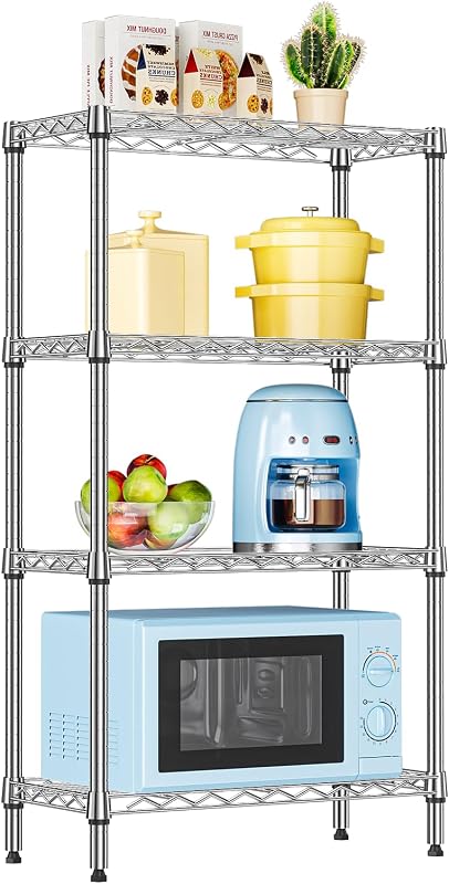 IZEUK 4 Tier Steel Storage Shelves, Heavy Duty Metal Shelf W deal at Amazon