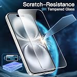 JETech Screen Protector for iPhone 16 6.1-Inch, Tempered Glass Film with Easy Installation Tool, Case-Friendly, HD Clear, 3-Pack