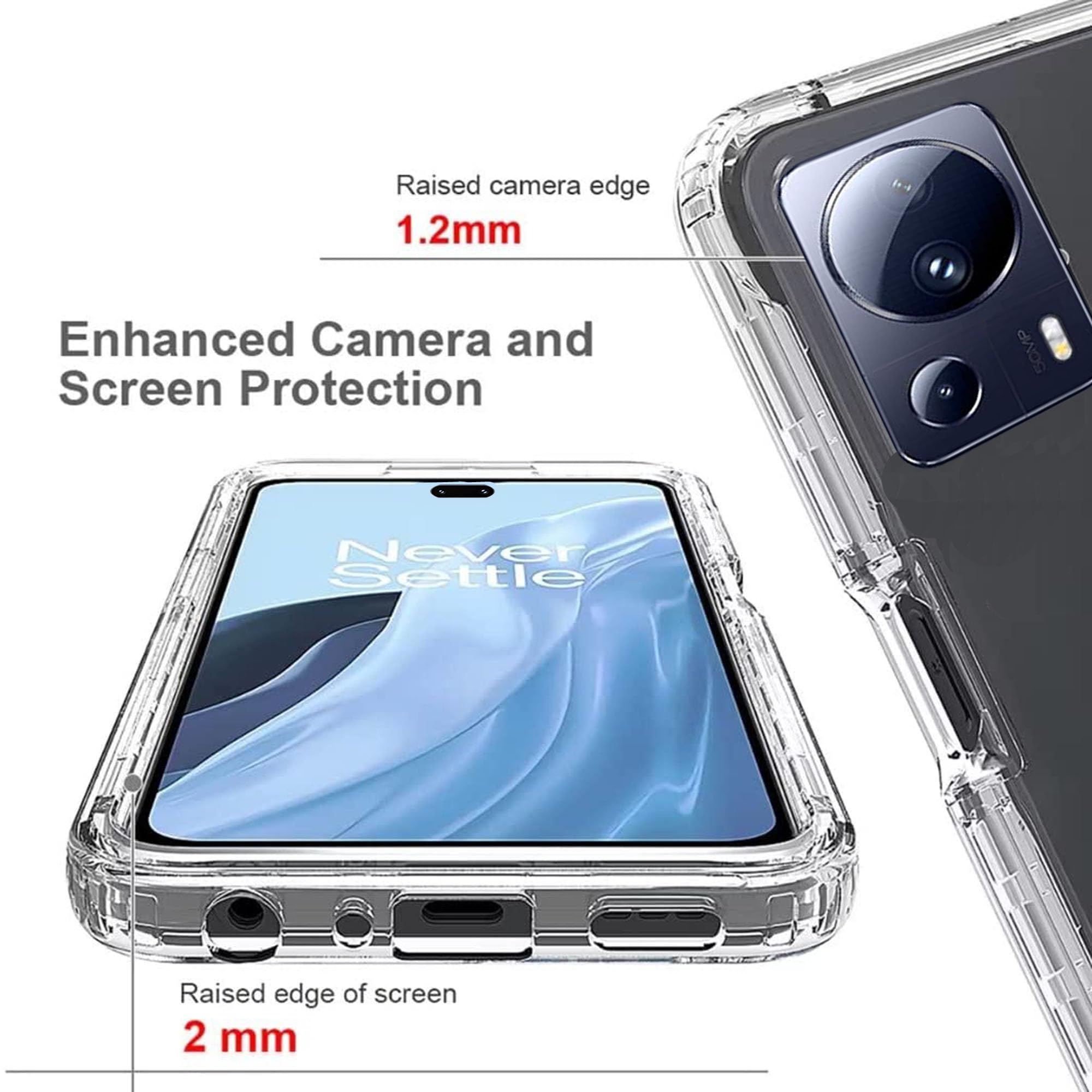 Cover 360° Per Xiaomi 13 5G – Custodia 2 In 1: TPU Morbido Anteriore + Retro Rigido PC Trasparente Con Protezione Schermo