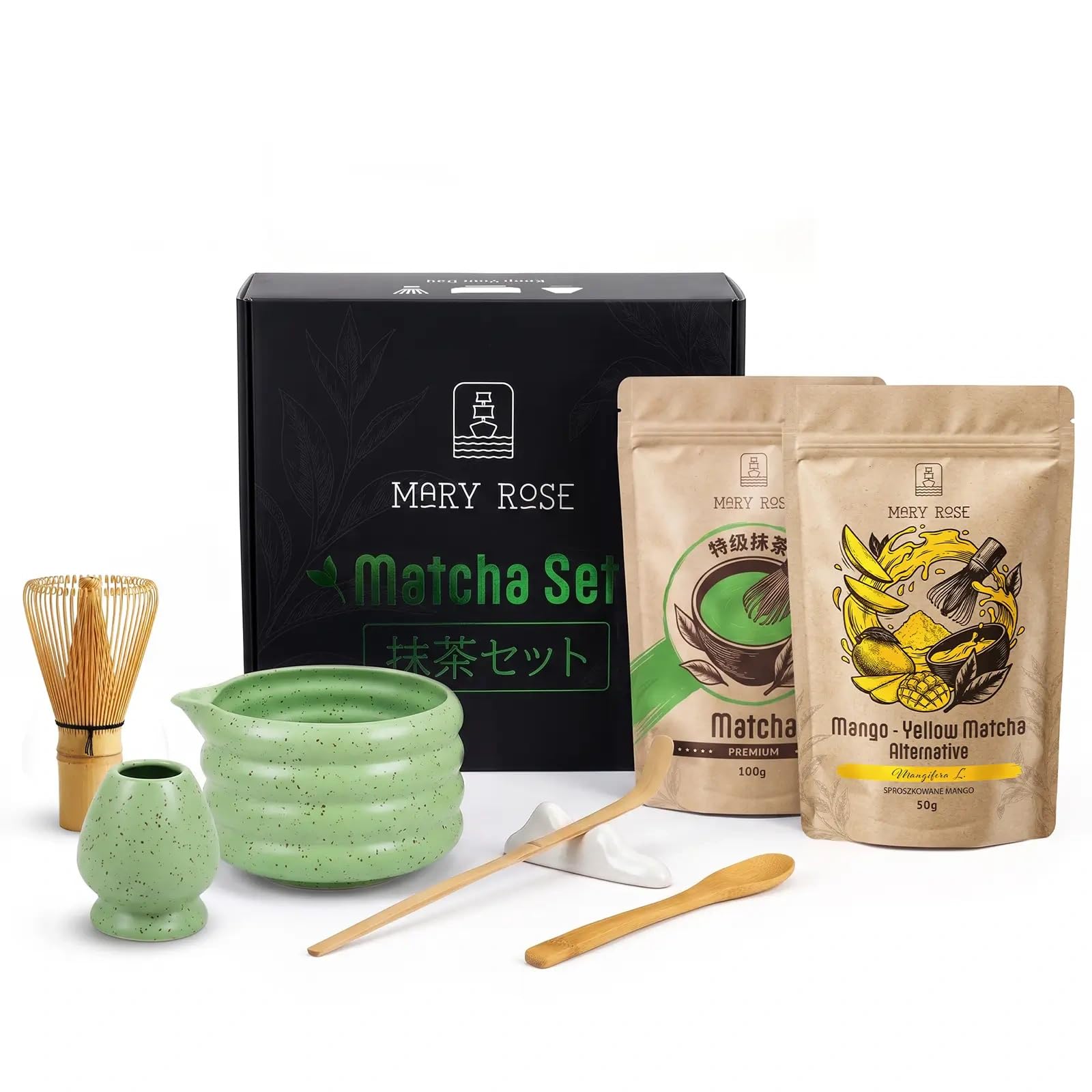 Mary Rose Żółty zestaw matcha premium i akcesoria