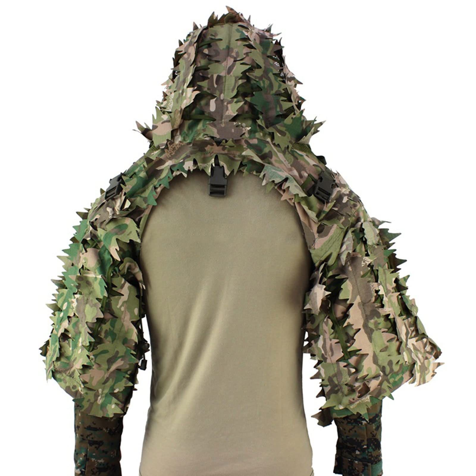 Krähenjagd Tarnung, 3D Sniper Cloak Tactical Poncho Camo Jagdbekleidung Camouflage Sniper Softair Tarnüberwurf Fotografie Jagd, Scharfschützen, CS,3D-Blattanzug-Basis
