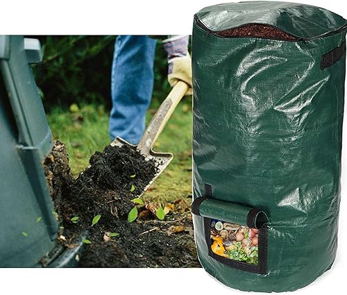 Miniatura 4 de Bolsas de compost de 34 galones, bolsas de compost para jardín al aire libre, bolsas de cultivo para jardín y patio (verde)