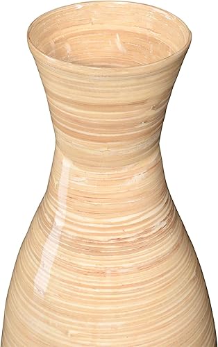 Miniatura 4 de Florero de bambú sostenible hecho a mano, jarrón decorativo de 20 pulgadas de alto para plantas de seda, flores y decoración de relleno (natural)