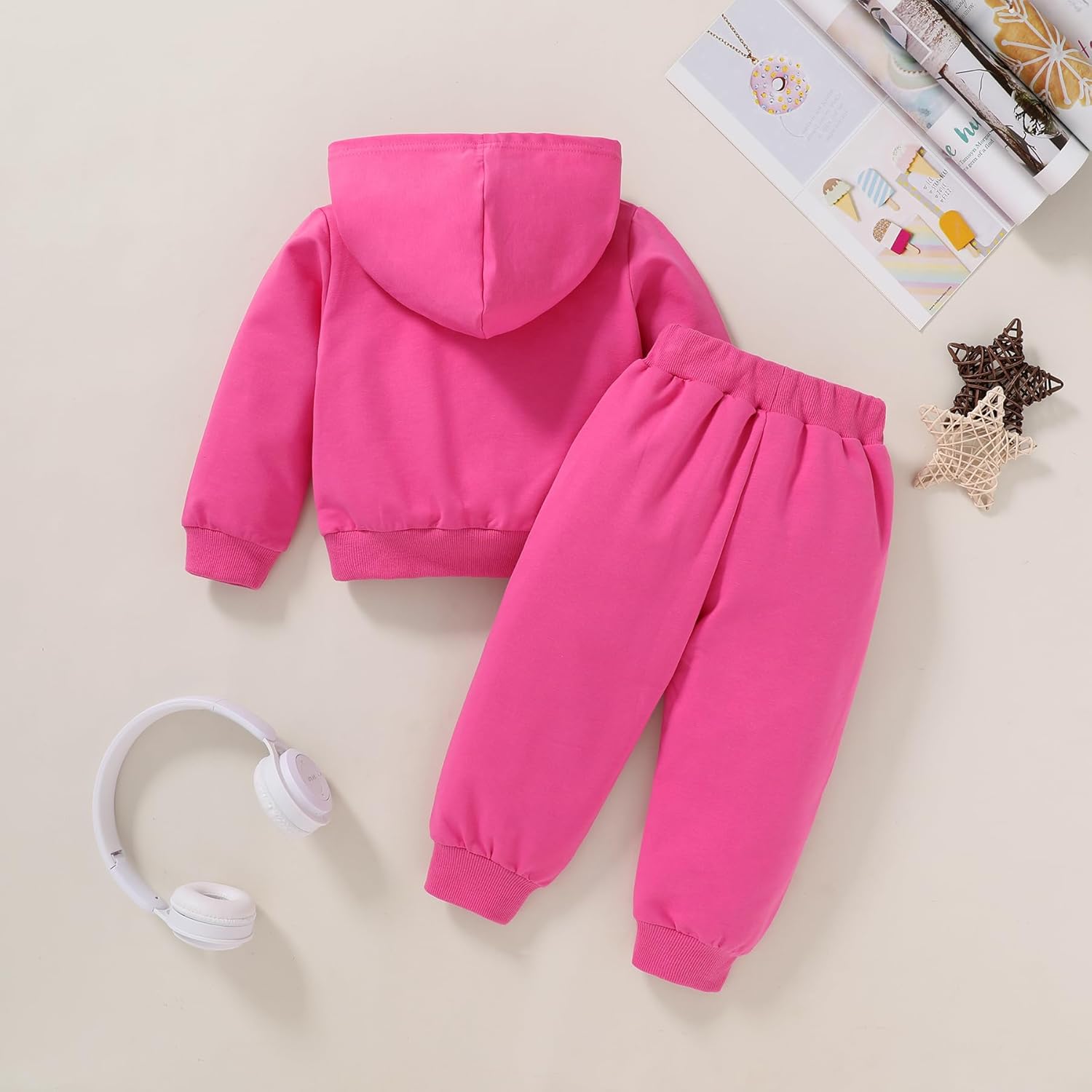 Happy Town Baby Fall Outfits for Girl Boy Long Sleeve Hoodie Top and Long Sweatpants Set Toddler Sweatsuit - Image 3
