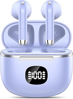 Wireless Earbuds, Bluetooth Headphones 5.3, 50H Playtime LED Display Deep Bass Ear Buds with 4 ENC Noise Cancelling Mic, IP7 Waterproof in-Ear Earphones for Phone Tablet Laptop Sports