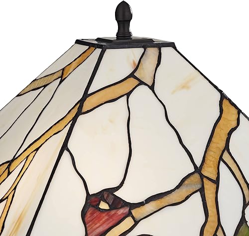 Miniatura 3 de Robert Louis Tiffany Southwestern Tiffany - Lámpara de mesa estilo Tiffany de 26 pulgadas de alto, bronce oscuro, marrón, flor de cerezo, decoración