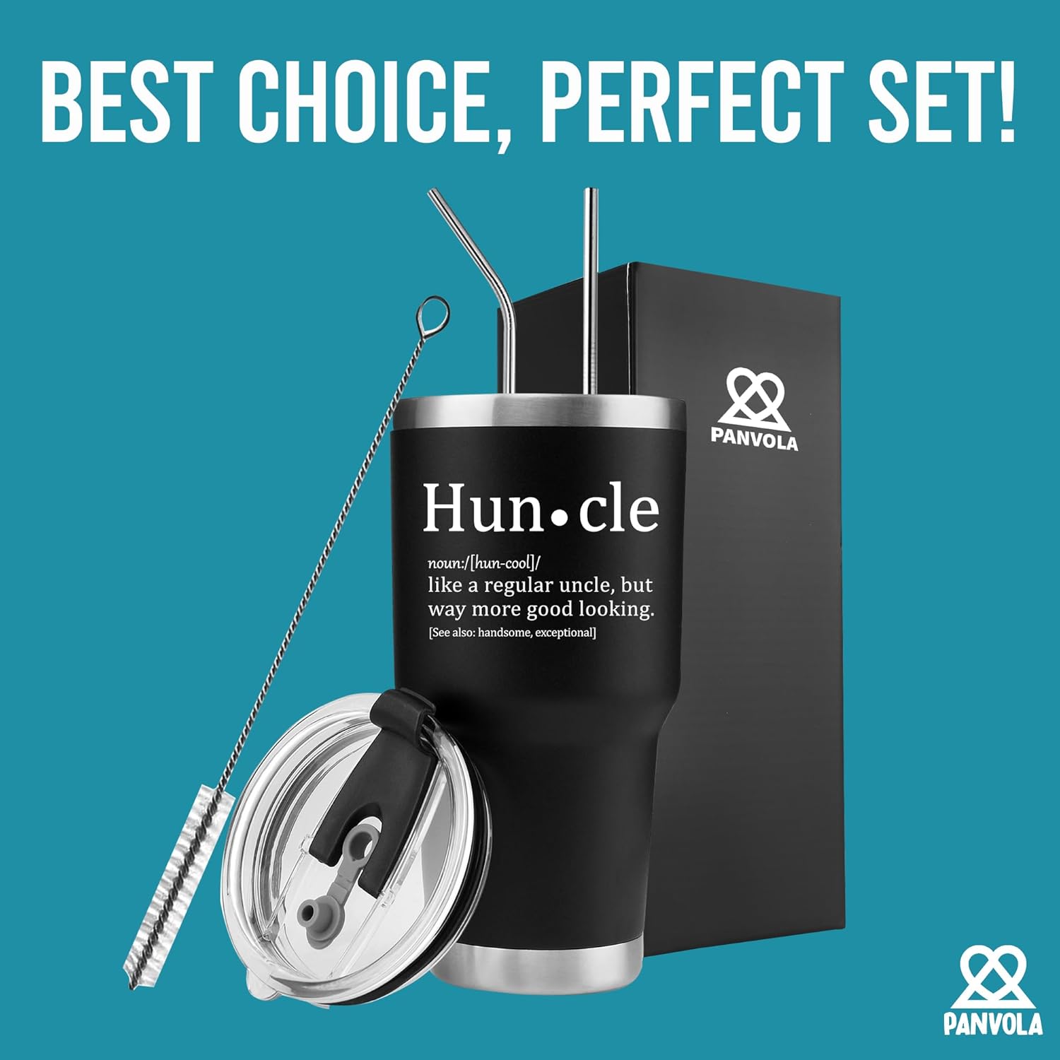 Panvola Huncle Like A Regular Uncle But Way More Good Looking Best Funny Uncle Gifts From Niece Nephew Brother Fathers Day Birthday Retirement Vacuum Insulated Tumbler 30 oz Stainless Steel Drinkware - Image 5