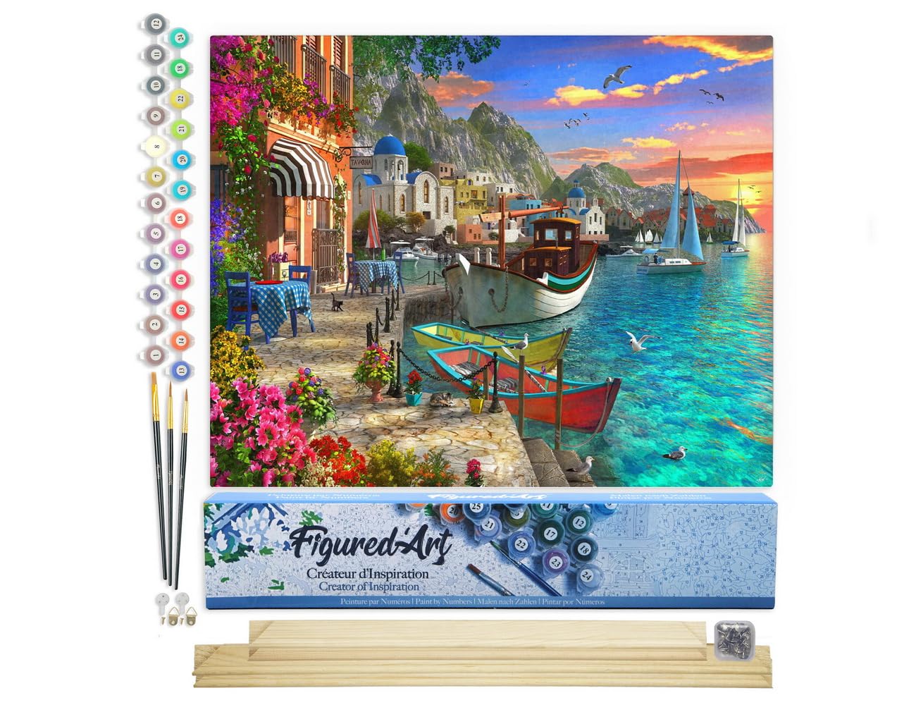 Kit Peinture Par Numéros Adulte - Paysage D'hiver 40x50cm - Toile, Pigments Acryliques, Pinceaux Inclus - Loisir Créatif Relaxant - 7