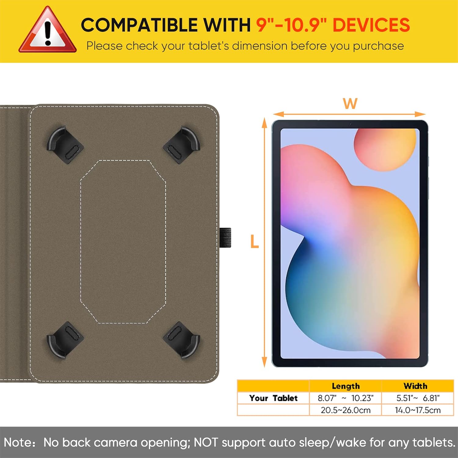 Fintie Universal Case for 9 10 10.1 inch Tablet - [Hands Free] Multi-Angle Viewing Stand Cover with Pocket for Coopers, ZZB, ATOZEE, Qukenk, TECLAST, FEONAL and More 9" - 10.9" Tablet (Black)