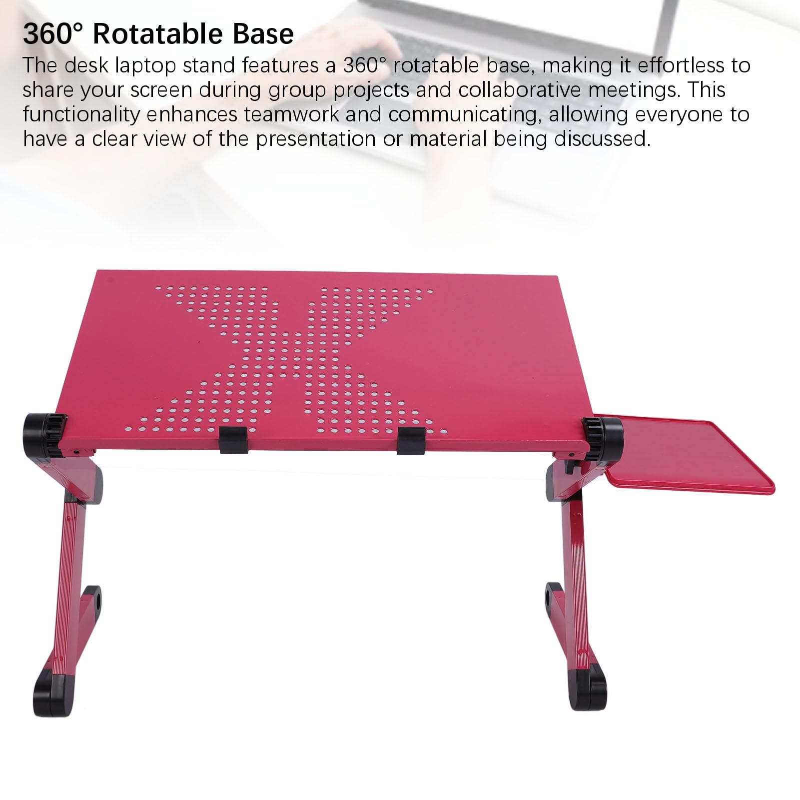 Sorandy Supporto per Laptop, Supporto per Laptop Portatile, Ergonomico Pieghevole con Base Stabile in Lega di Alluminio con Rotazione di 360 Gradi per da 17 Pollici Fino a 33,1 Libbre (PINK)