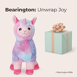 Bearington Luna Llamacorn Rainbow Llama Plush Toy - Soft Stuffed Animal for Kids