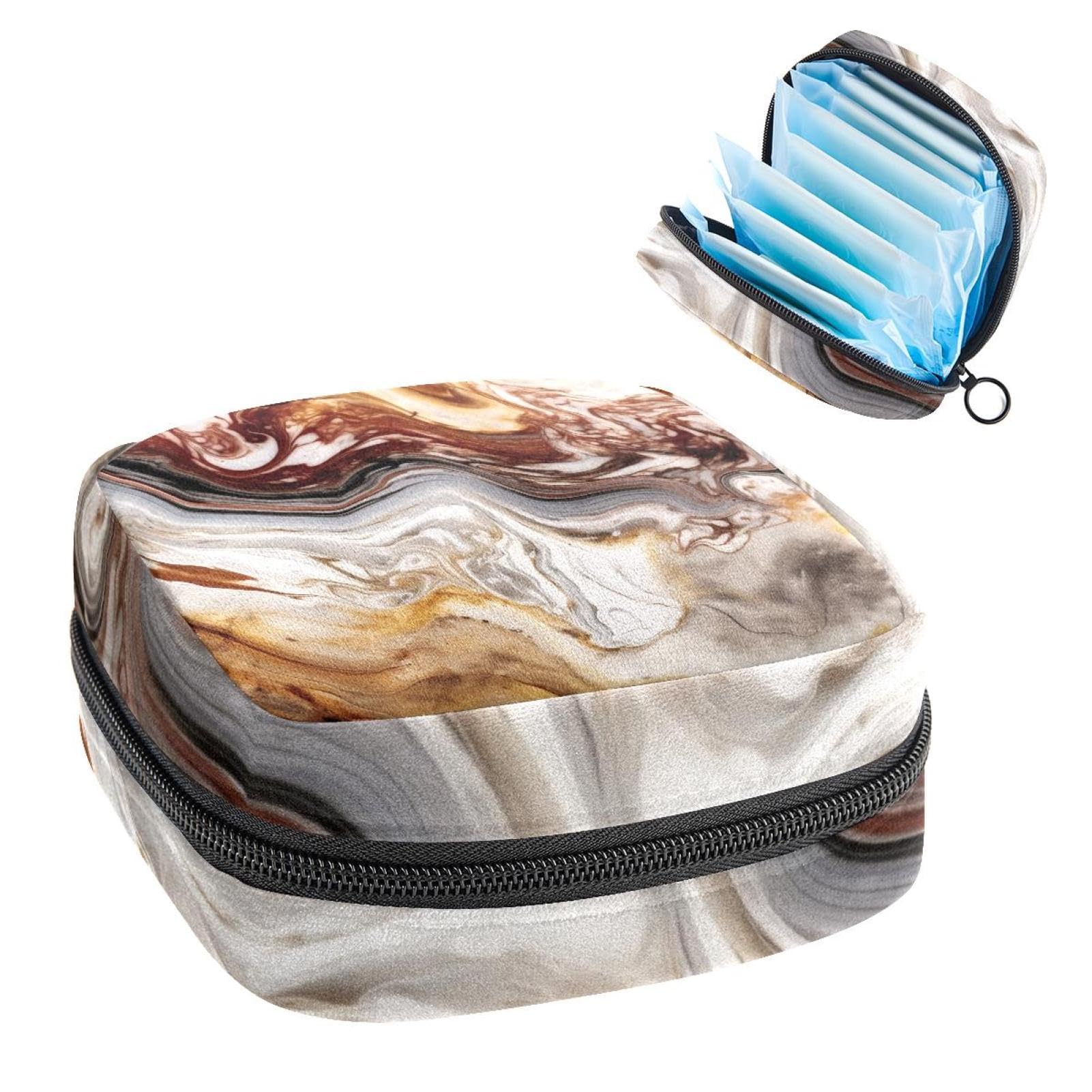 Sanitary Napkin Storage Bag for Feminine Pads, First Period Kit for Women, Abstract Art Acrylic Marble Texture Portable Menstrual Period Sanitary Pouch