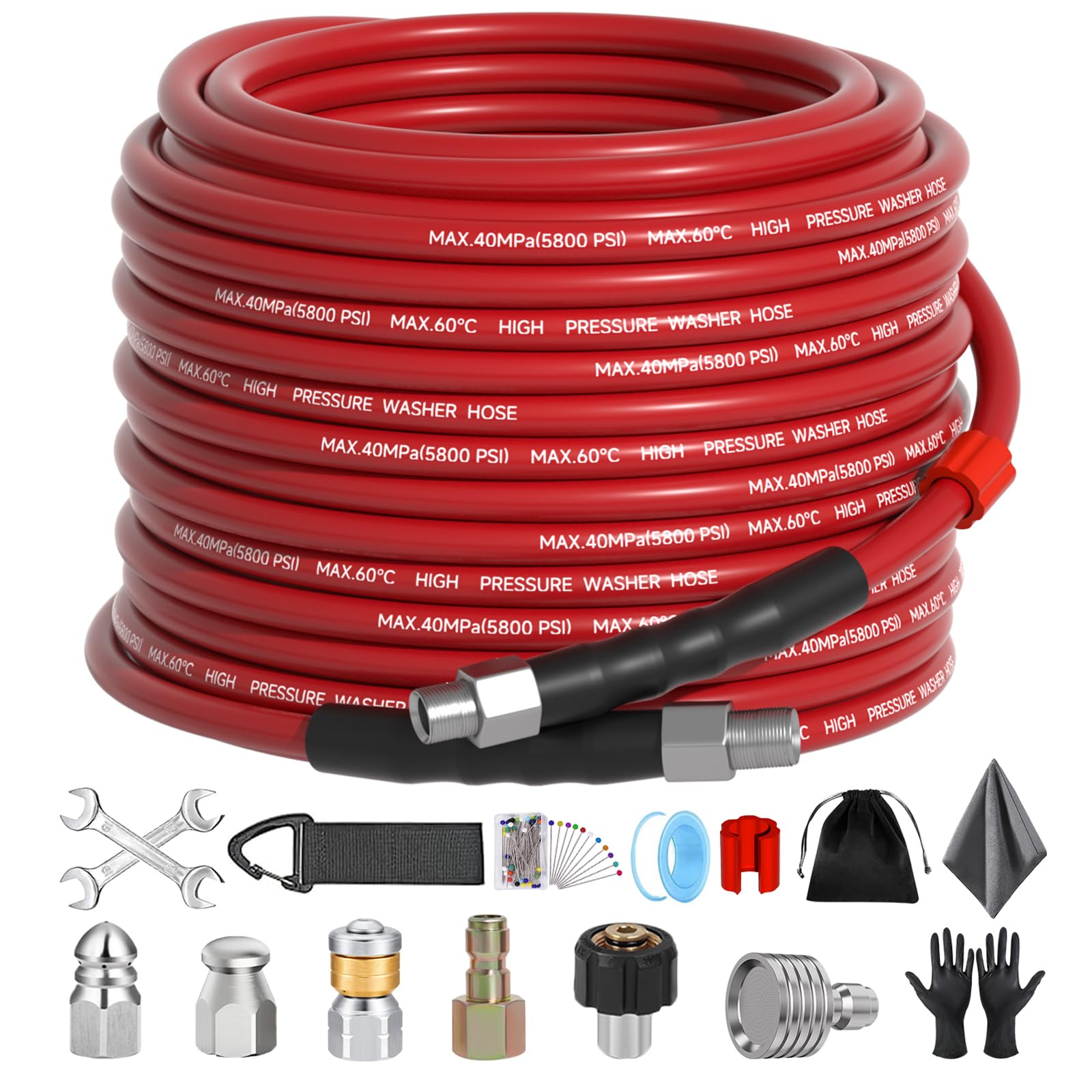 Amazon.com: Sewer Jetter Kit 50FT for Pressure Washer, 5800 PSI