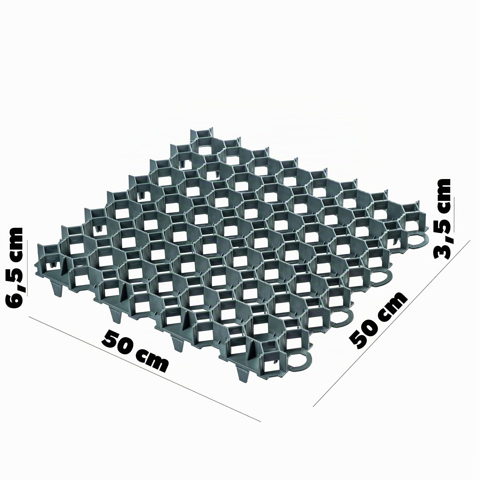 Kadax Lawn Grille fatta di plastica, 50x50 cm, 2,5 m˛, griglia di protezione da prato, nidovi prato con aree ancoraggio, pannelli della griglia prato (verde, quadrato, 10 pezzi)