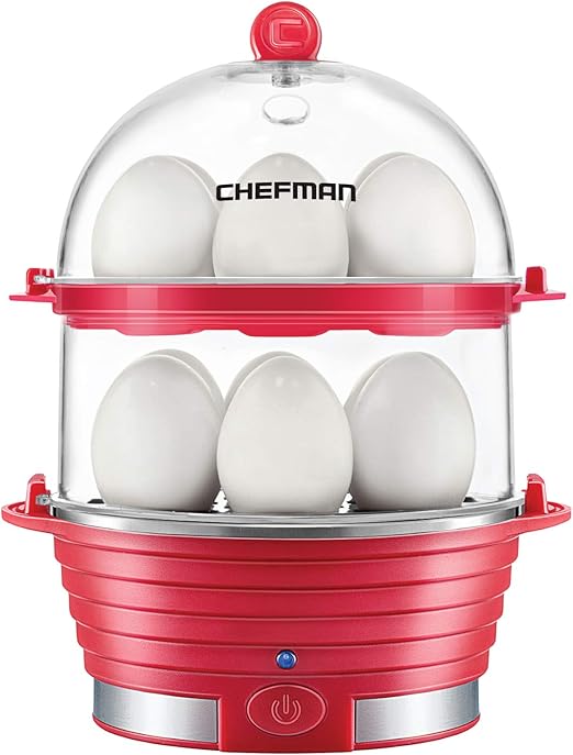 Chefman Electric Egg Cooker Boiler, Rapid Poacher, Food & Vegetable Steamer, Quickly