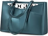 Vista 9 de LOVEVOOK Bolsa para laptop de 15.6 pulgadas para mujer, bolsa de mano impermeable de cuero, maletín para computadora para mujeres de negocios, bolsa