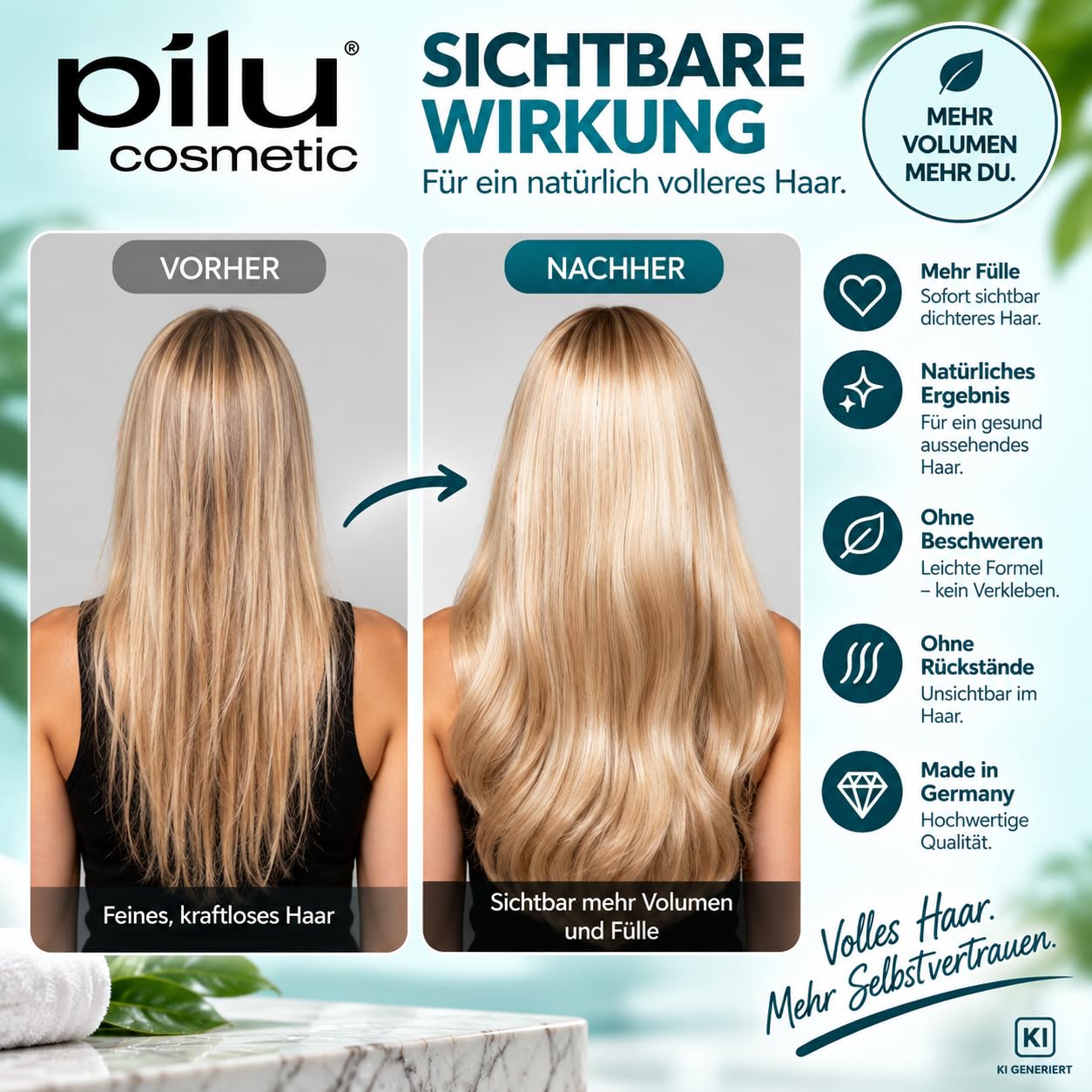 Volume Spray espesante para el cabello, 200 ml, espray de volumen para una sensación de cabello múltiple, volumen, forma y plenitud (3)