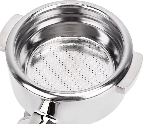 Miniatura 5 de Portafiltro de 2.283 in, acero inoxidable de grado alimenticio de 2.283 in, mango de palisandro, duradero, portafiltro comercial de doble boquilla