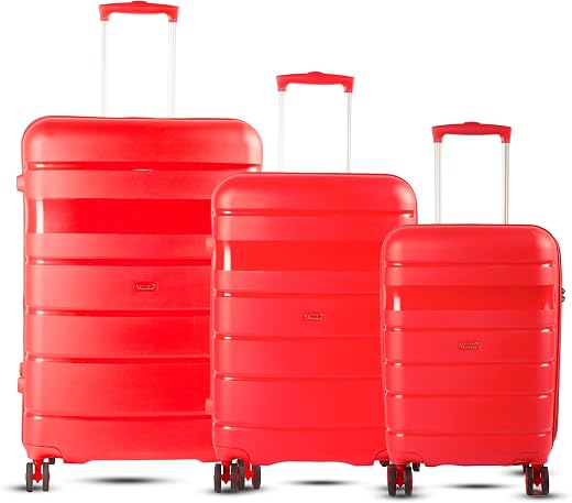 Timus Sunlite Premium Hard-Sided Luggage Combo Set | 58cm Cabin, 68cm Check-in, &amp; 78cm Check-in Suitcase | 360° Rotating W...