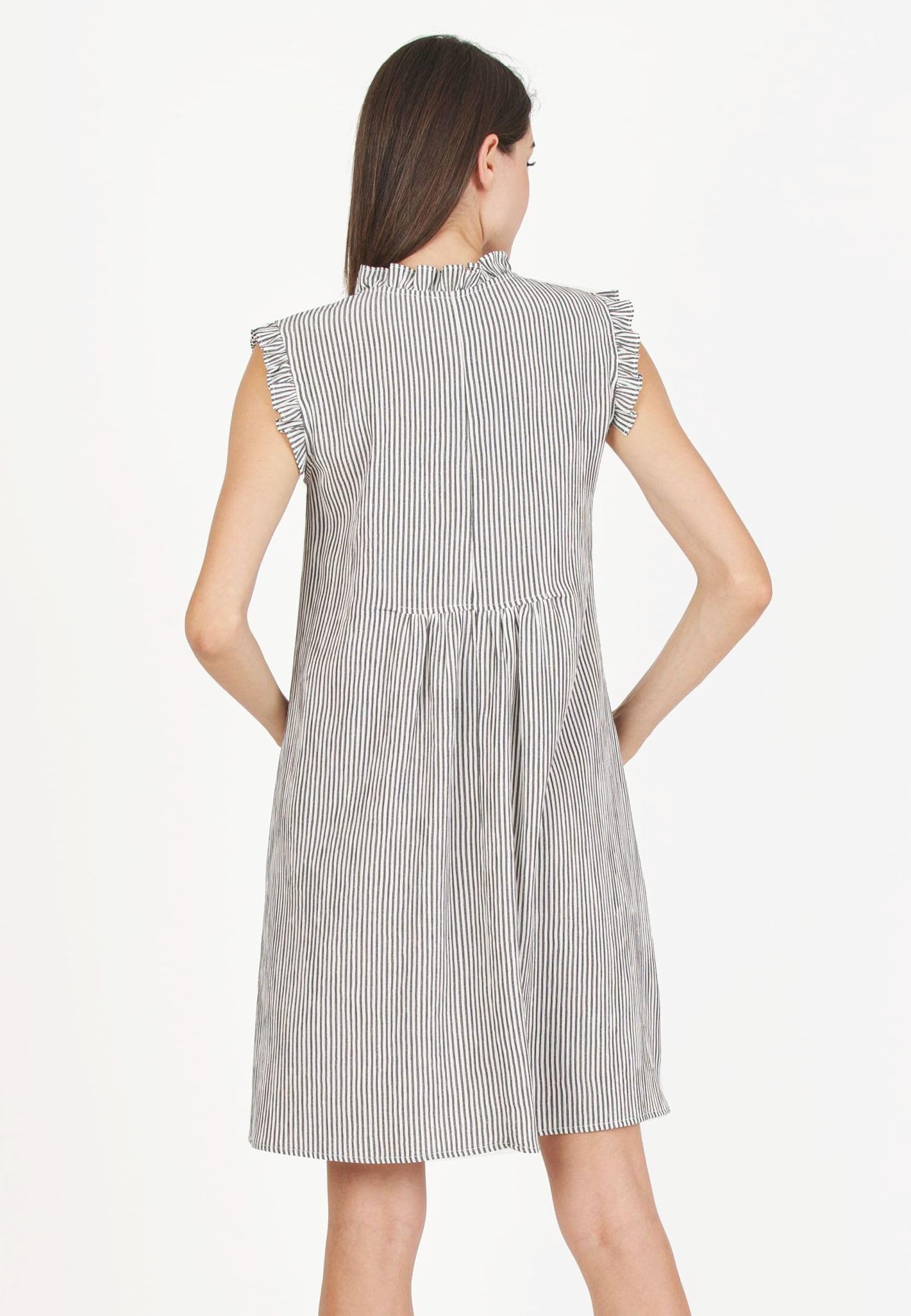 Robe rayée à Volants ATTESA pour la Grossesse et l'allaitement