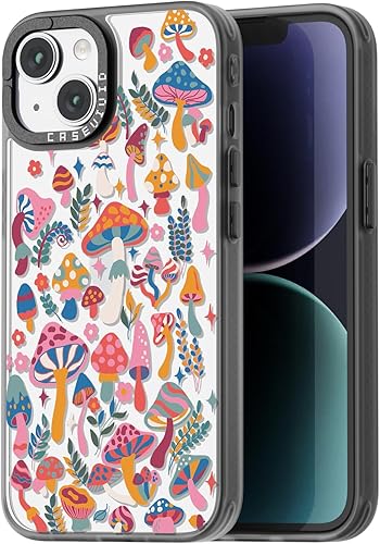 Funda compatible con iPhone 15, bonita estética, duradera y a la moda, divertida funda para teléfono, diseño de hongos femeninos de selva para mujer