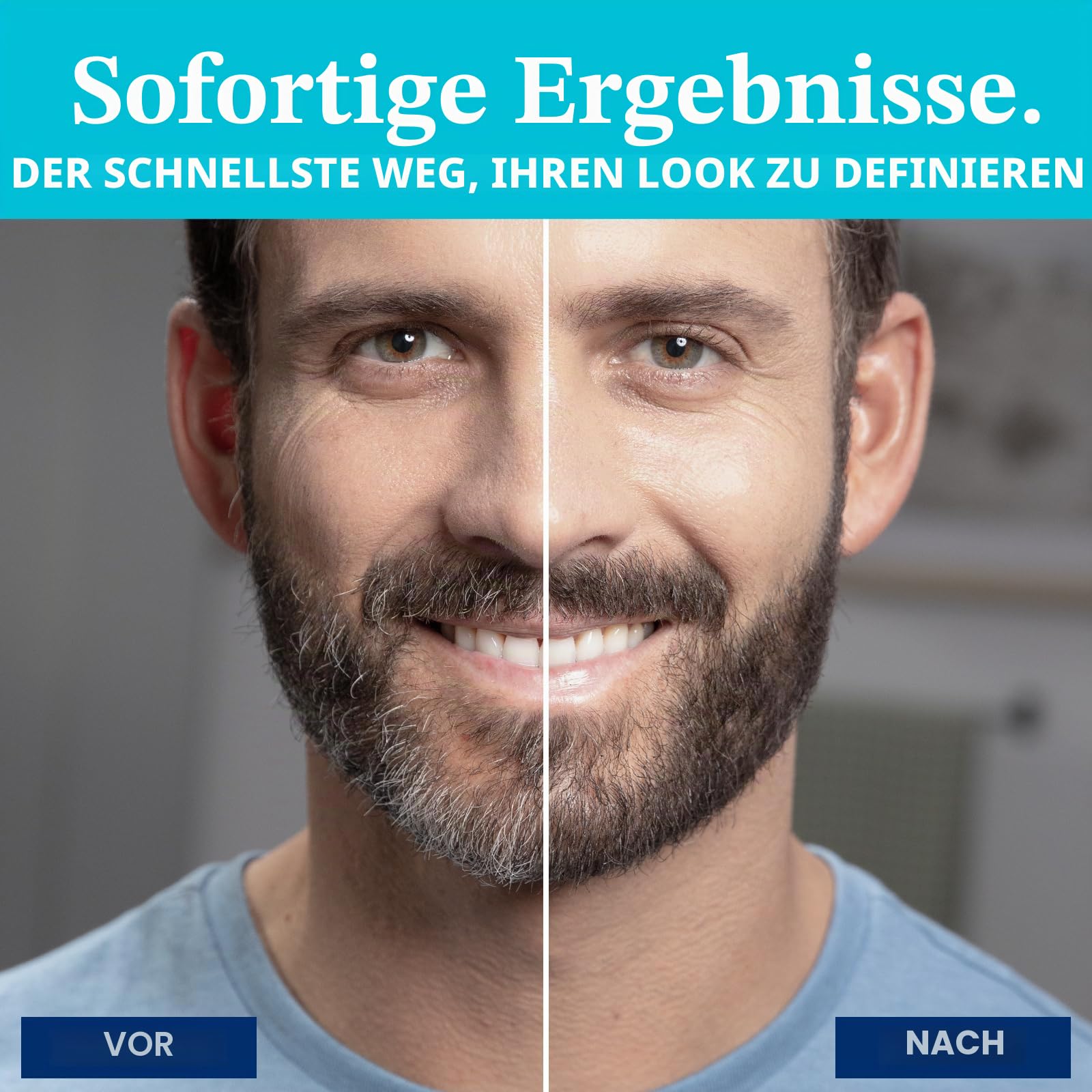 Just for Men 1-Day Beard & Brow Farbe, temporäre Farbe für Beard und Eyebrows, für einen vollen, gut verfeinerten Look, bis zu 30 Anwendungen, Hellbraun