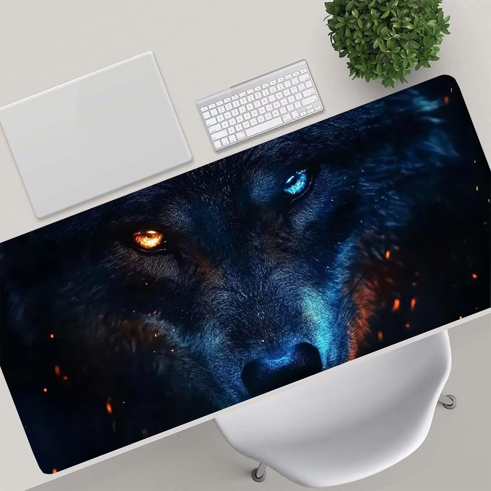 Tappetino Mouse Gaming, 1200x600mm Tappetino Mouse XXL nero 0c0-326 | Mouse Pad Grande, Ottimizzato per i Sensori da Gioco, Migliora Precisione e Velocità, per Mac e PC, lupi (4)