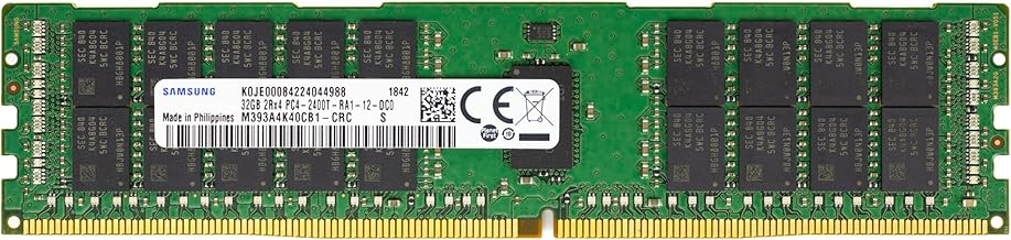 Samsung 32GB DDR4 2400MHz PC4-19200 ECC RDIMM 2Rx4 Dual Rank 1.2V Registered DIMM 288-Pin Server RAM Memory M393A4K40CB1-CRC