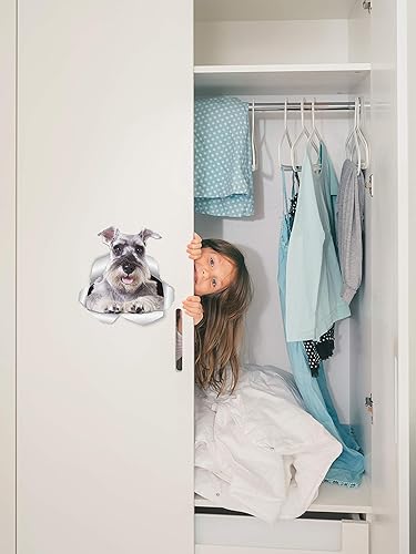 Miniatura 3 de Winston & Bear Super Schnauzer - Calcomanías de pared para perros, paquete de 2, calcomanías 3D Schnauzer para paredes, automóviles, inodoro y más,