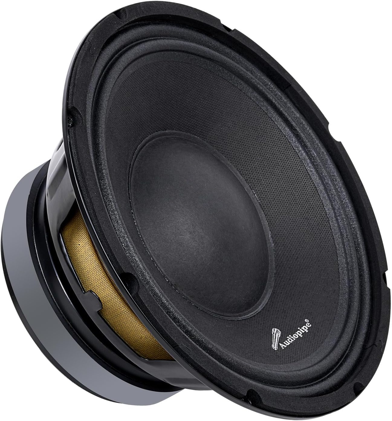 AudioPipe APSP-1050 10 Inch 700 Watt MAX, 350 Watts RMS, and 8 Ohm Dynamic Mid Range Car Audio Loudspeaker with 2.5 Inch Kapton Voice Coil, Black
