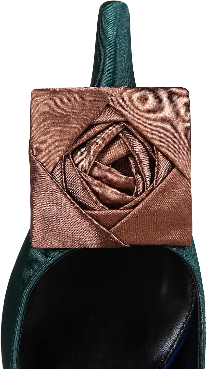 Stiletto High Heels for Women 3D Flower Closed Pointed Toe Pumps Elegant Slingback Elastic Ankle Strap Party Wedding Shoes