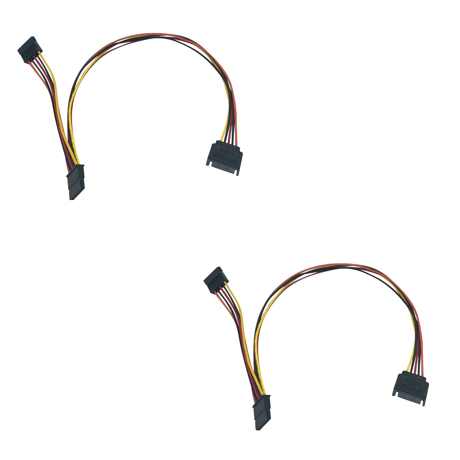 Block Erupter (2 Pack) SATA Power Y Splitter Cable Adapter