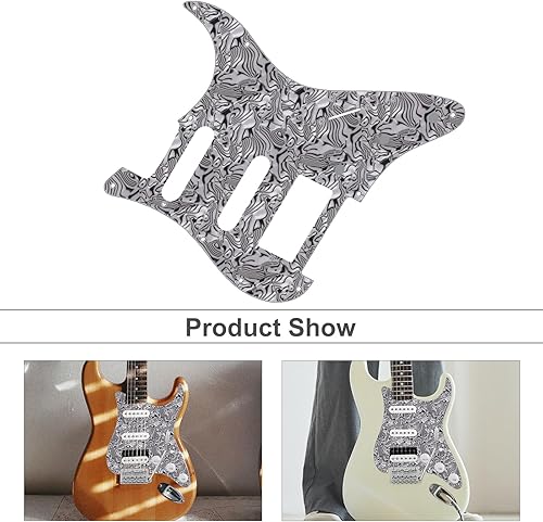 Miniatura 108 de SAPHUE TL Pickguard - Agujero de recogida de bobina individual de 3 capas, agujero de 8 tornillos, placa de rascar para guitarras eléctricas