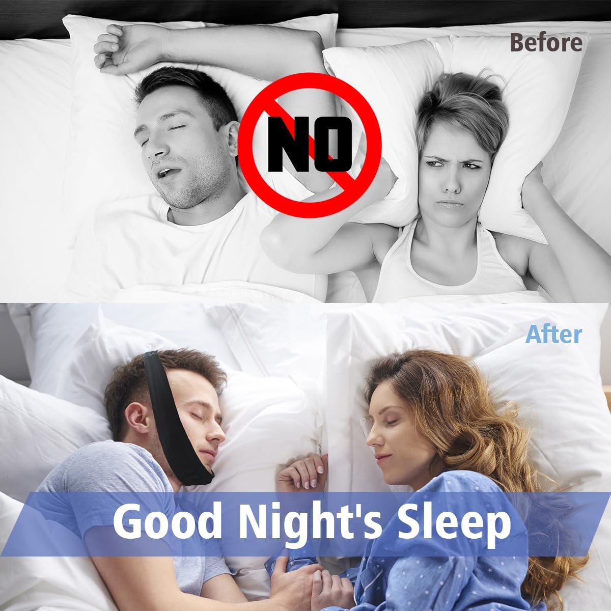 1 Pack Black Comfortable Chin Strap for CPAP Users, Chin Strap for Sleeping,Men and Women to Stop Snoring Universal Size- Keep Mouth Closed and Reduce Air Loss for Better Sleep - Image 4