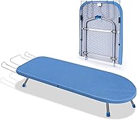Vista 9 de Tabla de planchar de mesa con soporte para plancha, panel de malla metálica, tabla de planchar mini con cubierta resistente al calor, tabla